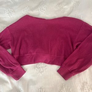 alo cropped ribbed sweatshirt